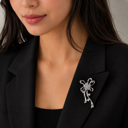 Stylised Bows & Loops, Classic Pygmalion Brooch Pin, Costume Jewellery, SALE (2Pc)