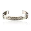 Mens Stainless Steel Cuff Bracelet, WristBand, Etched Engraved Greek Key Pattern - Thumbnail Image 4