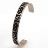 Mens Stainless Steel Cuff Bracelet, WristBand, Etched Engraved Greek Key Pattern - Thumbnail Image 7