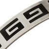 Greek Key Pattern Engraved Mens Stainless Steel Cuff Bangle Bracelet Wrist Band - Thumbnail Image 3