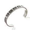 Greek Key Pattern Engraved Mens Stainless Steel Cuff Bangle Bracelet Wrist Band - Thumbnail Image 5