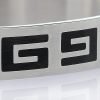 Greek Key Pattern Engraved Mens Stainless Steel Cuff Bangle Bracelet Wrist Band - Thumbnail Image 6
