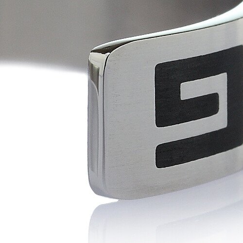 Greek Key Pattern Engraved Mens Stainless Steel Cuff Bangle Bracelet Wrist Band - Image 7
