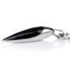 Solid Slick Trendy Mens Stainless Steel Bullet Pendant Chain Necklace, Silver - Thumbnail Image 4