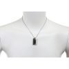 Stainless Steel Solid Tablet Pendant Chain Jewellery, Mens Art Deco Style Gift - Thumbnail Image 3