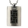 Stainless Steel Solid Tablet Pendant Chain Jewellery, Mens Art Deco Style Gift - Thumbnail Image 2