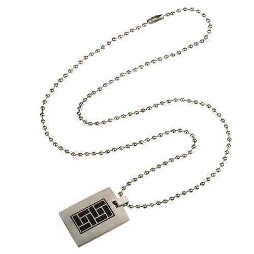Stainless Steel Solid Tablet Pendant Chain Jewellery, Mens Art Deco Style Gift - Image 5