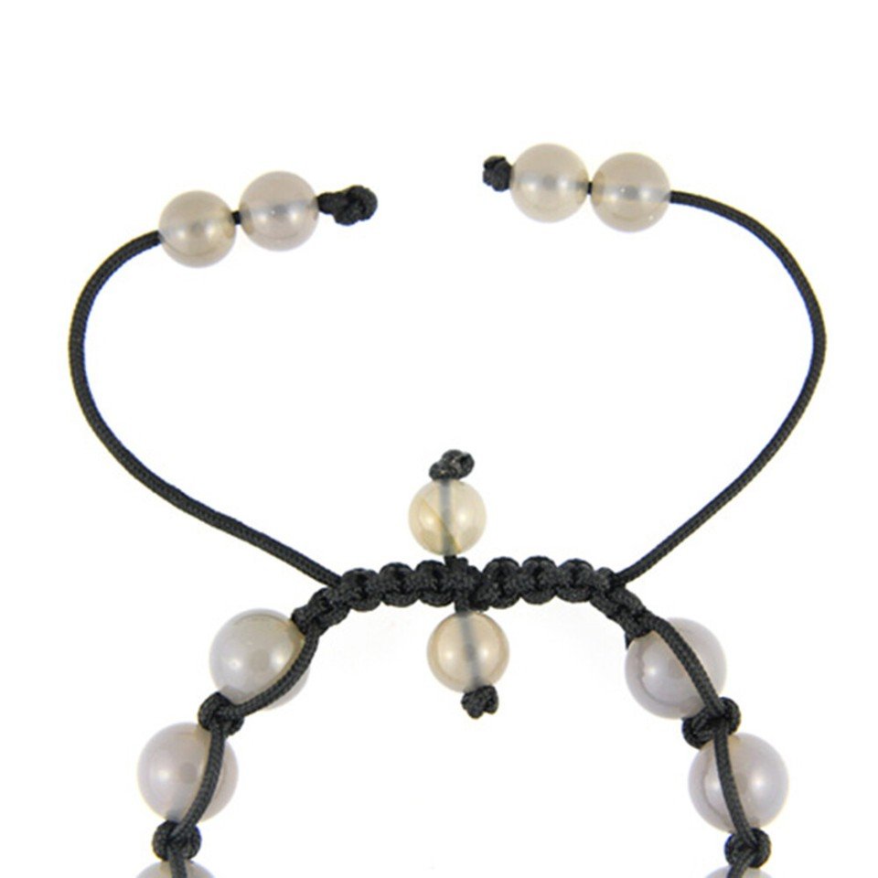 Natural Agate Shamballa Mens & Womens Bead Bracelet Black Tibetan Under £20 Gift - Image 5