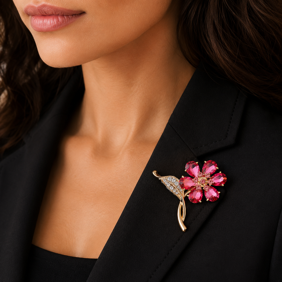 6 Leaf Clover Brooch Pin, Classic Timeless Jewellery, Swarovski Crystal Elements - Image 13