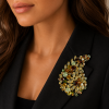Paisley Lapel Brooch Pin Jewellery, Embellished with Swarovski Crystal Elements - Thumbnail Image 1