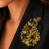 Paisley Lapel Brooch Pin Jewellery, Embellished with Swarovski Crystal Elements - Thumbnail Image 2