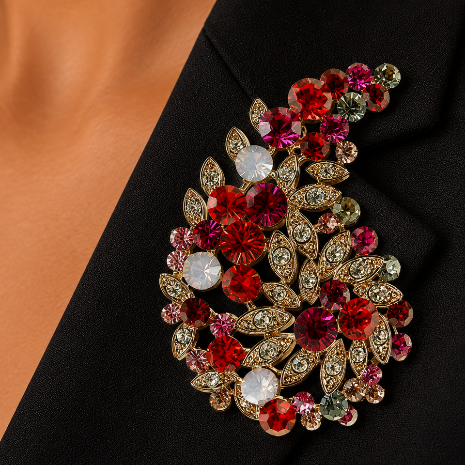 Paisley Lapel Brooch Pin Jewellery, Embellished with Swarovski Crystal Elements - Image 11