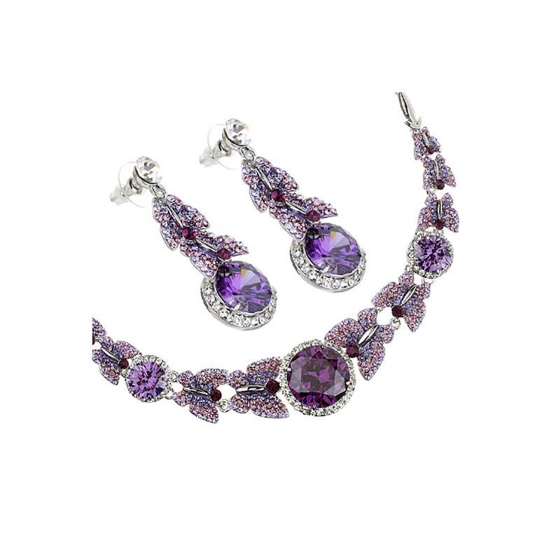 Jewellery Set, Necklace, Earrings, Swarovski Crystal Elements & Zirconia Crystals - Image 4