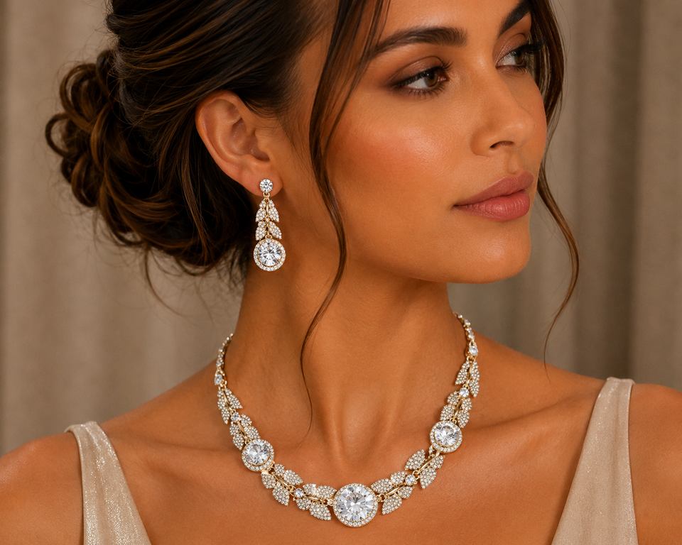 Jewellery Set, Necklace, Earrings, Swarovski Crystal Elements & Zirconia Crystals - Image 20