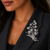 Bouquet Flower Lapel Crystal Brooch Pin Jewellery, Swarovski Crystal Elements - Thumbnail Image 3